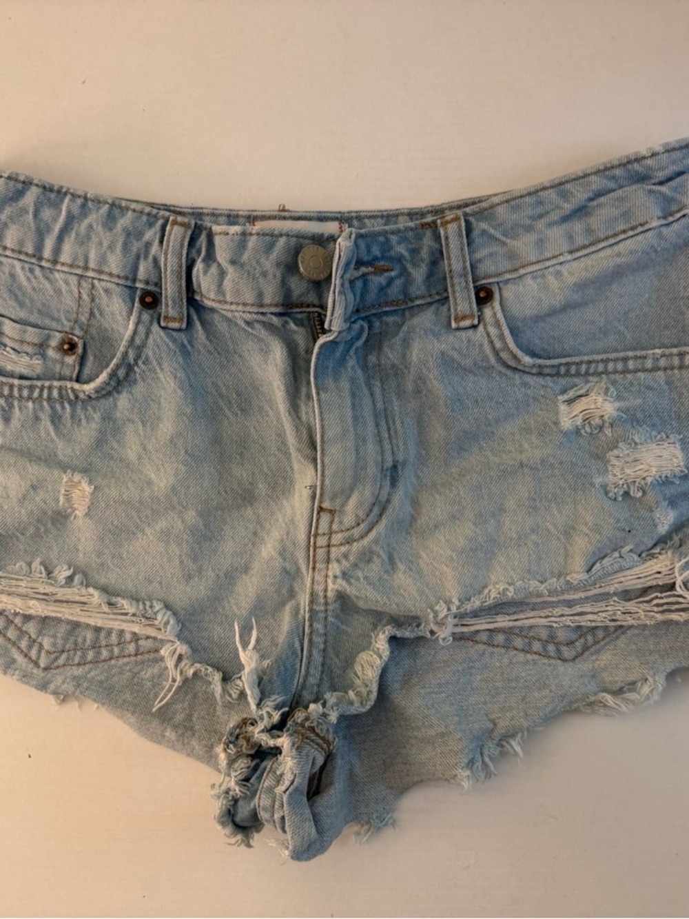 PacSun Light Blue Ripped Denim Cutoff Shorts